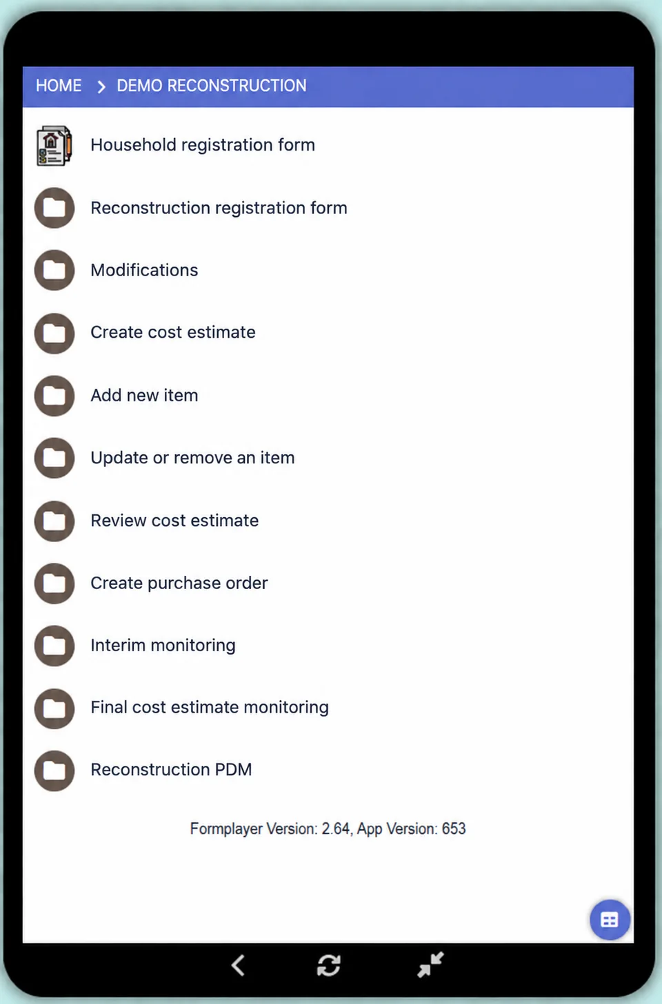 Mobile workflow demonstration. Data is illustrative.