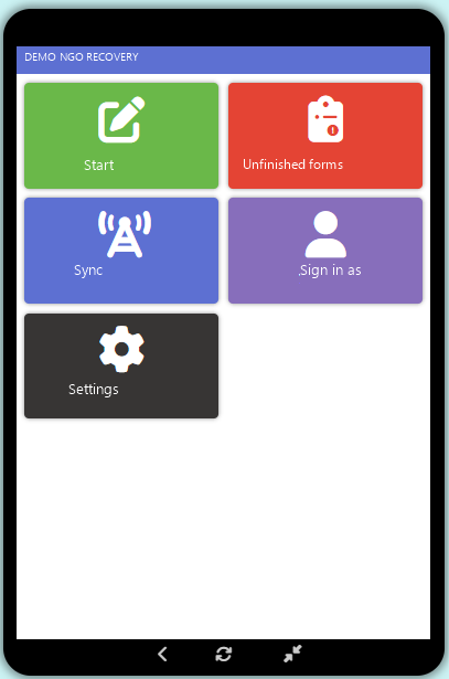 Separate example: CommCare home screen.
